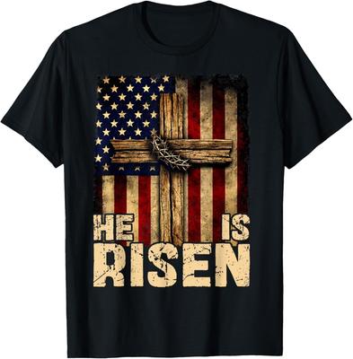 He Is Risen Jesus Christian God Religious Easter Men Boy Kid T-Shirt