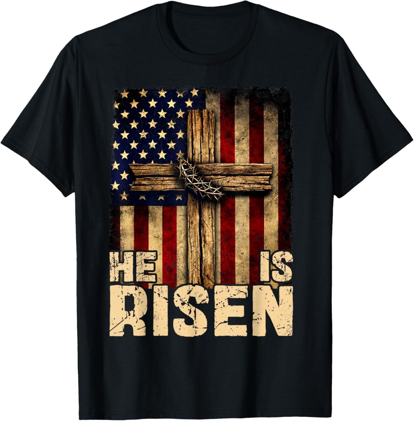 He is Risen Jesus Christian God Religious Easter Men Boy Kid T-Shirt S разноцветный