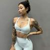European and American Sexy Workout Yoga Bra Intimates Women's Cut Out Beauty Back Exercise Shockproof Push-up Adjustable Shoulder Strap Vest