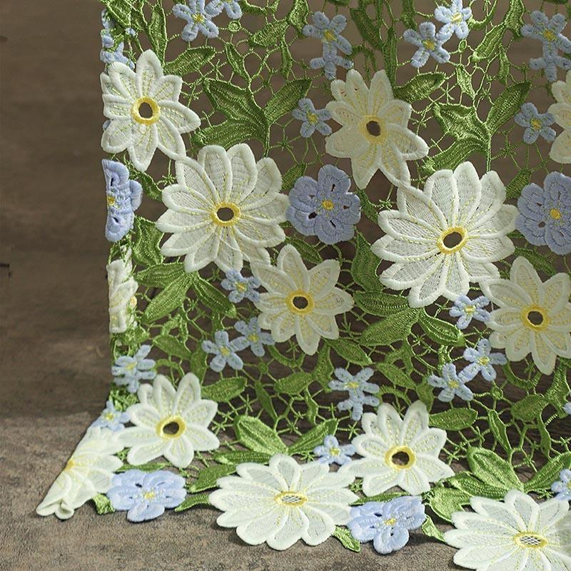 50*130 cm Chic Grün Bestickte Blumen Stoffe Für Diy Nähen Kleidung Hut Kleid Kleidungsstück Hintergrund Decor Art Designer Stoff