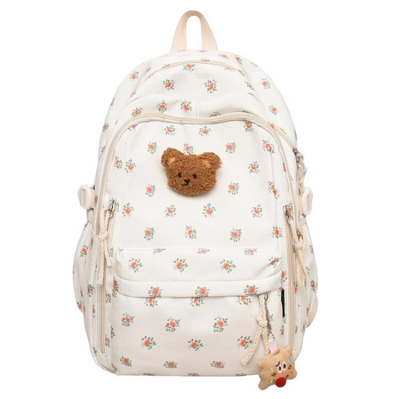 Schoolbag Japanese backpack female simple Korean large-capacity schoolbag floral cute girl backpack junior high school bag