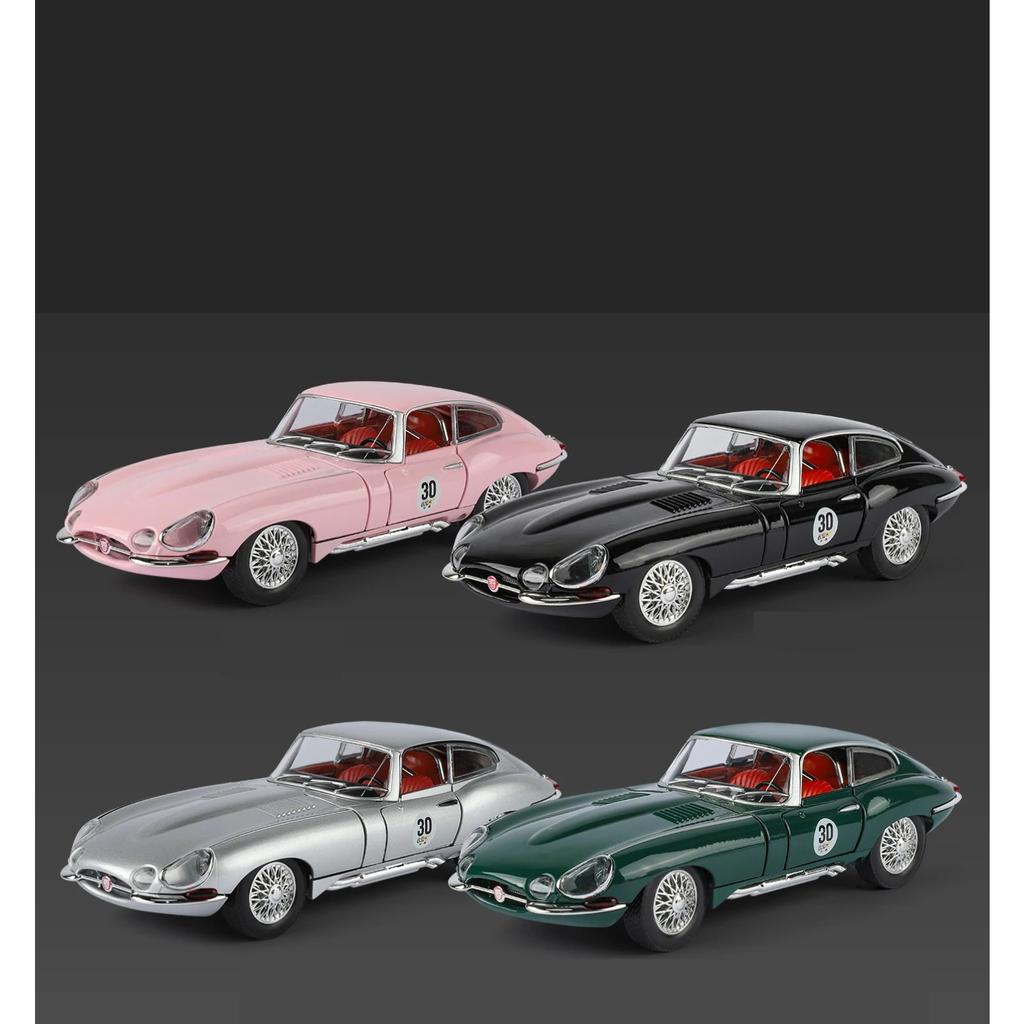 NEW 1/24 Jaguars E-Type Alloy Car Model Sound and Light Pull Back Children's Toy Collectibles Birthday Gift