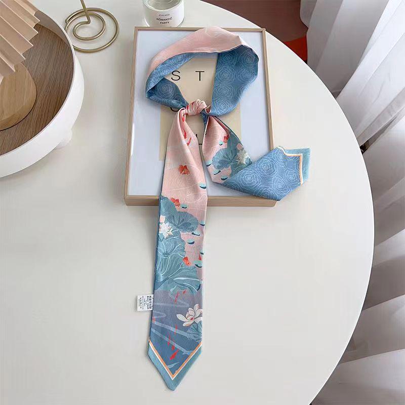 Retro Chinese Headband & Silk Ribbon Scarf: Elegant Horse Racing Decor for Bags & Hair
