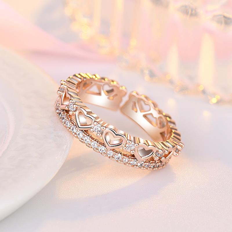 Lindon Classic Copper Alloy Zircon Ring Ladies Jewelry Wedding Promise Party Gift