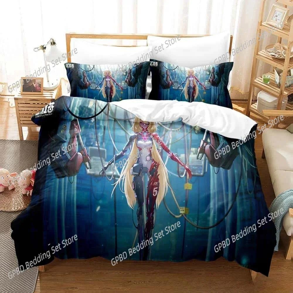 Comforter 3D Printing Game Tower Of Fantasy Anime Bedding Set Bedroom Soft Modern S Comefortable Quilt