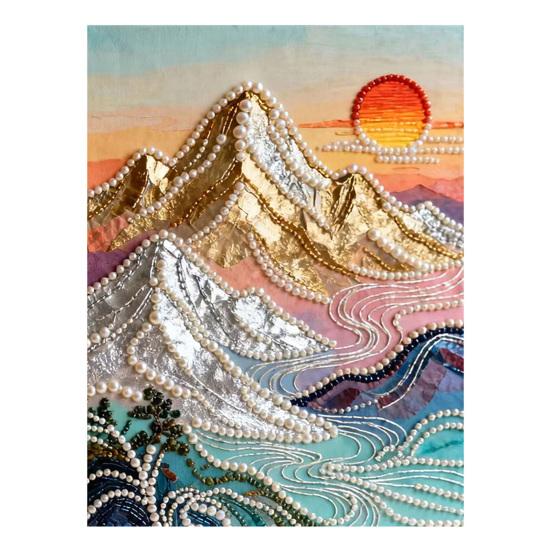 Набор для рисования жемчугом своими руками Замок Подсолнух 3D Имитация жемчуга Арт-ремесло Набор для украшения стен дома B