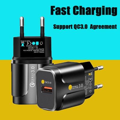Quick Charge 3.0 USB Charger Universal QC 3.0 18W Fast Charging Adapter Wall Mobile Phone Charger For iPhone Samsung Xiaomi