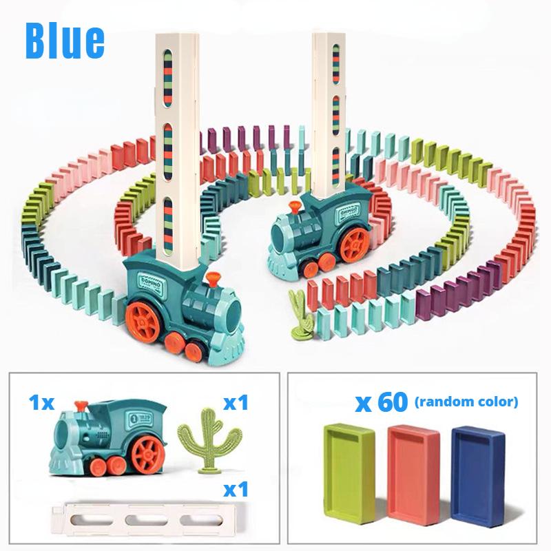 Non-Toxic Automatic Laying Domino Train Electric Car Brick Blocks Kits Creative Games Intelligence Educational Diy Toys Kids Birthday Gift