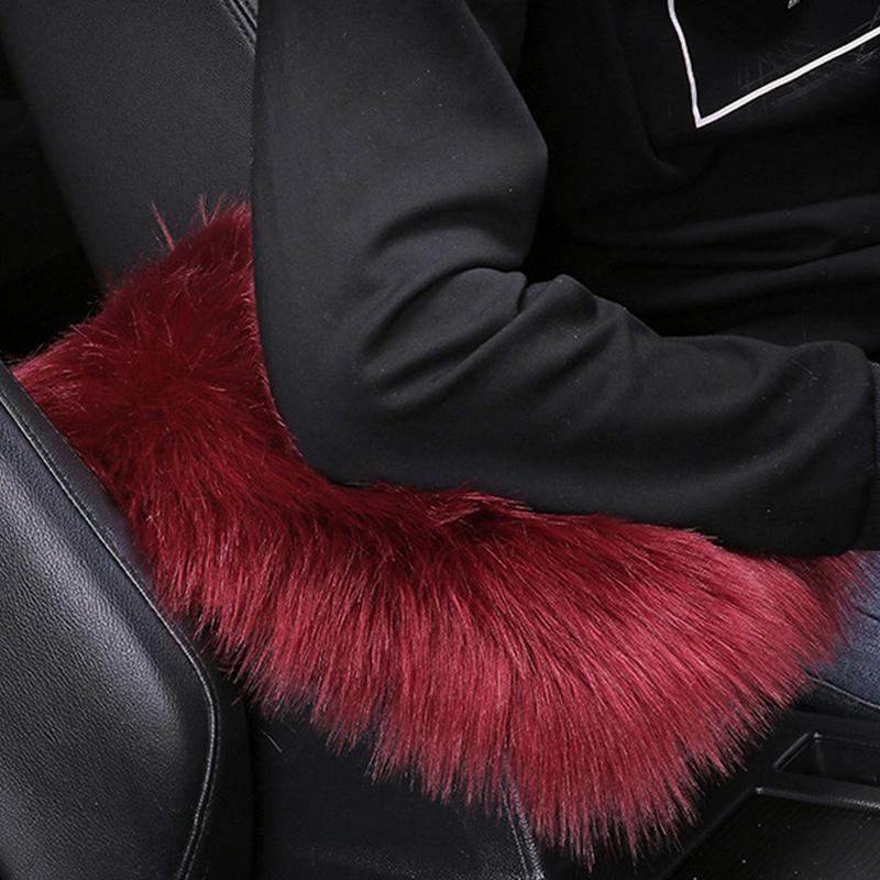 Soft Car Armrest Cover Skin-friendly Plush Center Console Seat Box Protector Pad Auto Accessories