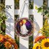 Colorful Sunlight Shadow Decor Halloween Puzzle Hanging Ornament, Stained Glass Style Window Hangings, Acrylic Wall Suncatcher Pendant with