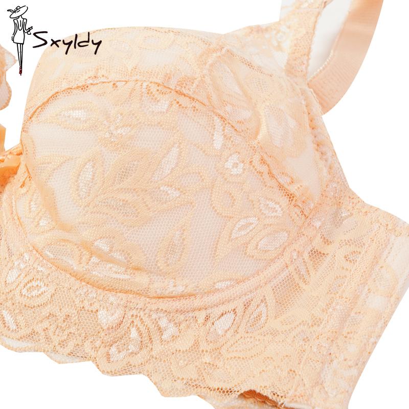 Plus Size Lace Bras for Women's Bralette Crop Top Underwear Female Sexy Lingerie Wide Shoulder Straps Underwired Push Up Bra