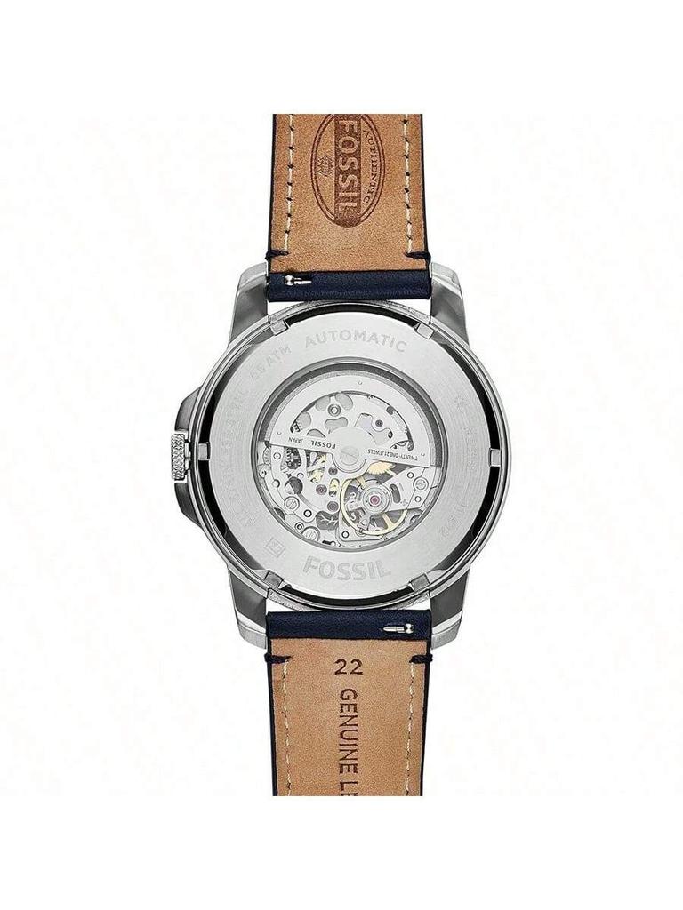 Fossil Men's Automatic Mechanical Leather Three-Hand Watch Stainless Steel Case/Scratch Resistant Glass Mirror ME3111
