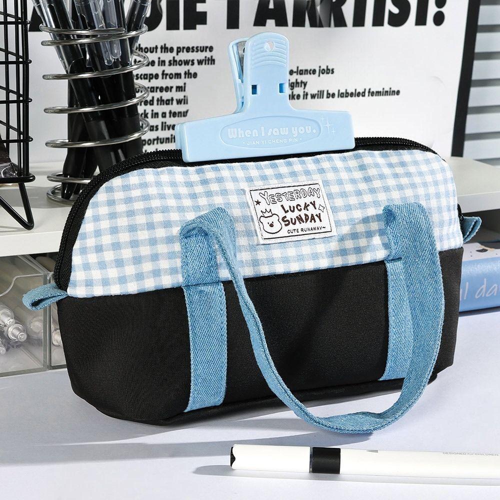 Color-blocking Pencil Case Large Capacity Stationery Bag Durable Pencil Pouch  School Office