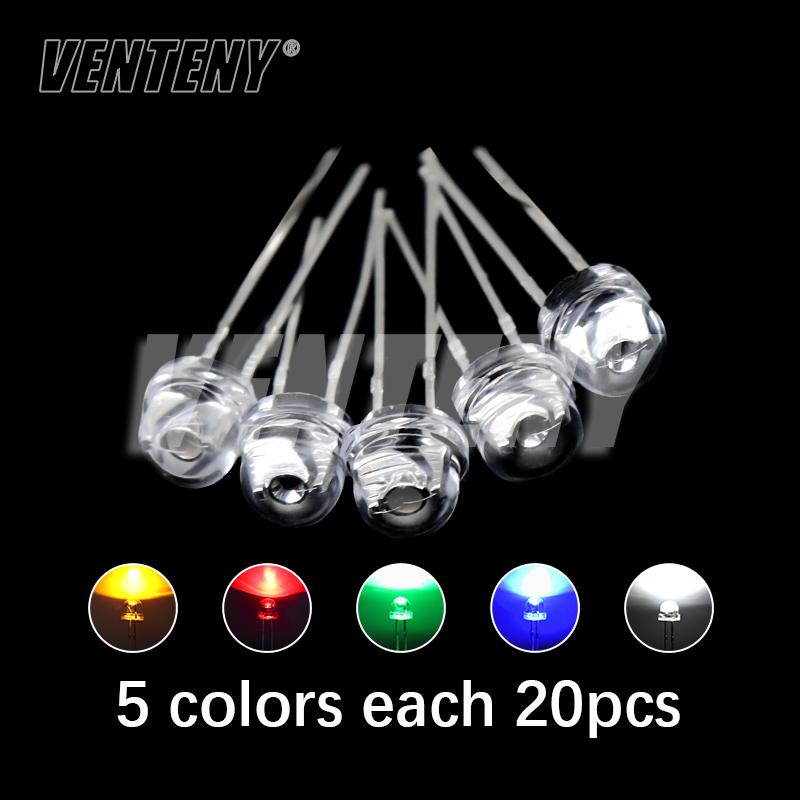 3mm 5mm LED dioda Různé velikosti Sada Bílá Zelená Červená Modrá Žlutá Oranžová F3 F5 LED diody Světelné diody Elektronická sada vzorků