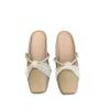 Square head bag head half slippers female pearl sweet fashion versatile low heel flat bottom slippers outer wear