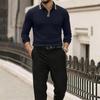 Men's Long Sleeve Turn-Down Collar T-Shirt