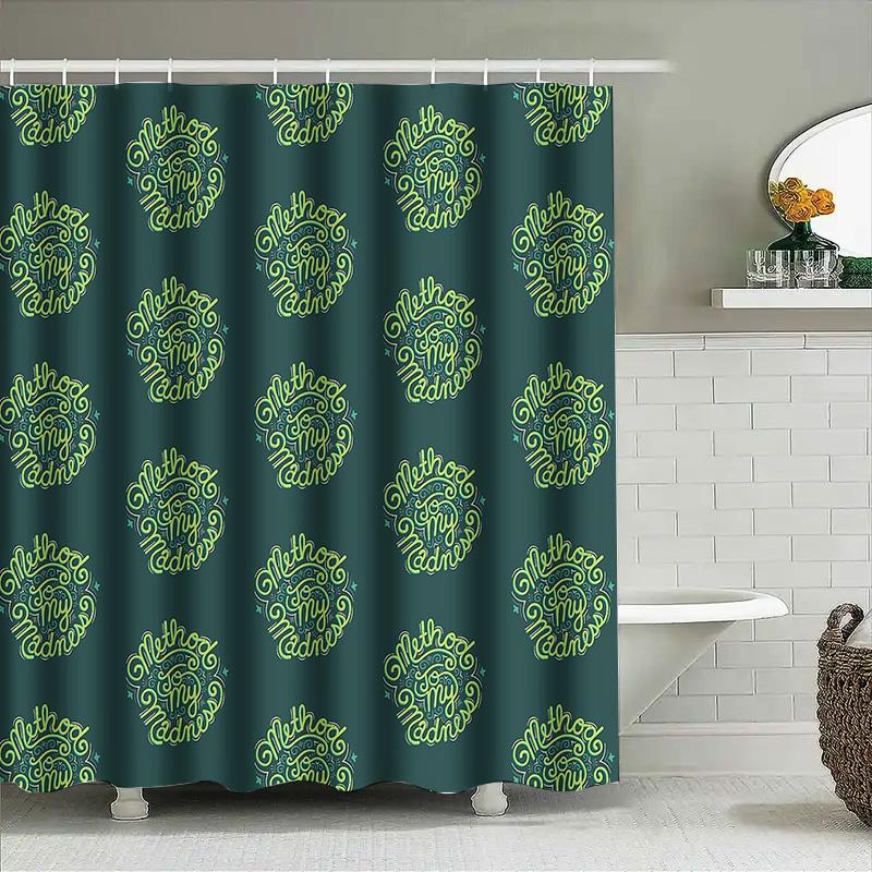 Floral Shower Curtain Botanical Pattern Bathroom Decor Waterproof Fabric Vintage Farmhouse Style Backdrop Home Textile