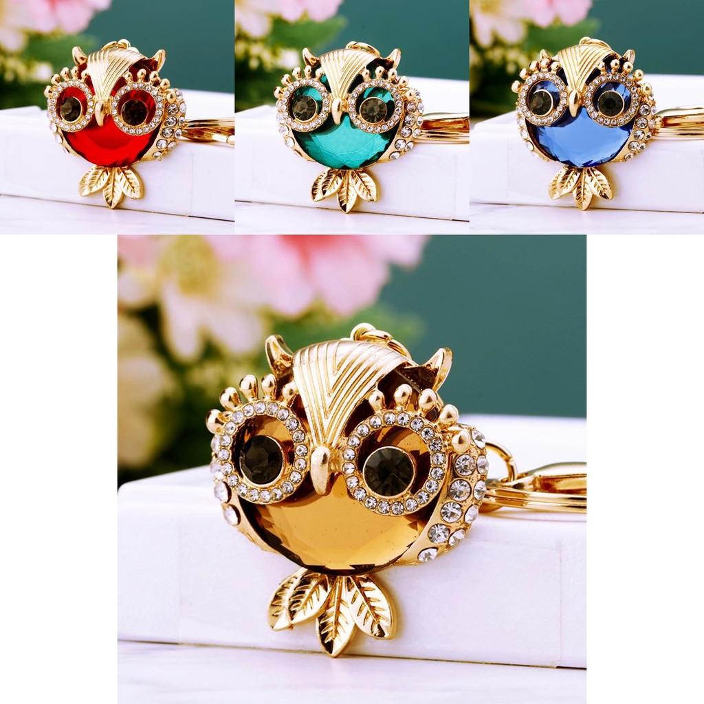 Adorable Crystal Owl Keychain Fashionable Keyring For Women Unique Gift Accessory
