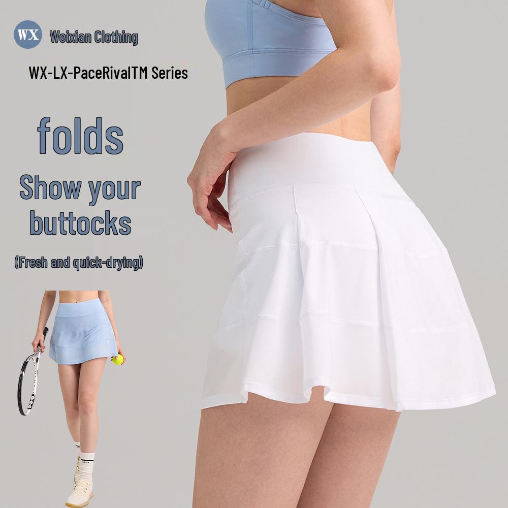 

Women s High Waist Pleated Tennis Skirt with Shorts - Quick Dry Sports Skirt XL