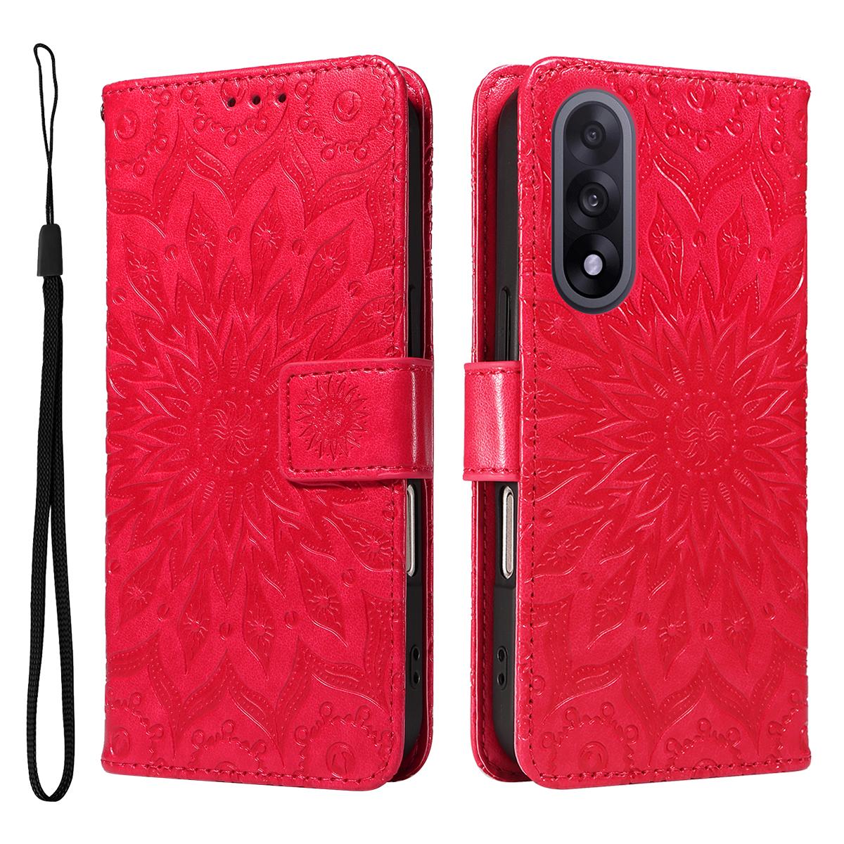 For OnePlus Nord 5 5G/OnePlus Ace 5 Ultra 5G Leather Wallet Case Sunflower Imprinted Phone Cover E