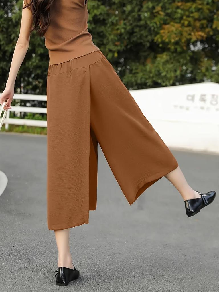 2025 Women's Plus Size High Waist Summer Skirt Pants - Loose, Slimming, Thin Fit
