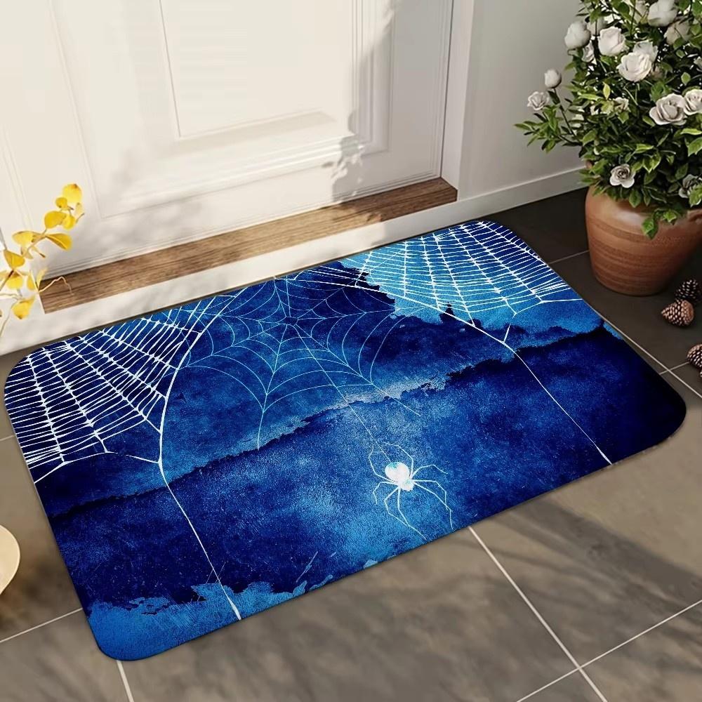 Halloween Spider Mat Non Slip Doormat Living Room Bedroom Kitchen Mat Polyester Easy Care Home Decor Rug Soft Carpet