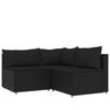 VidaXL Salon de jardin 4 pcs avec coussins Noir Résine tressée, ensemble de salon d'extérieur, ensemble de mobilier 319781