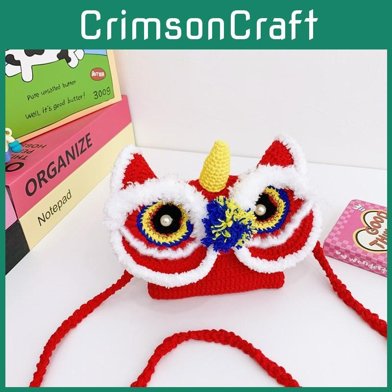 Lovely Woven Red Lion Bag For Kids Versatile For School And Holiday Celebrations