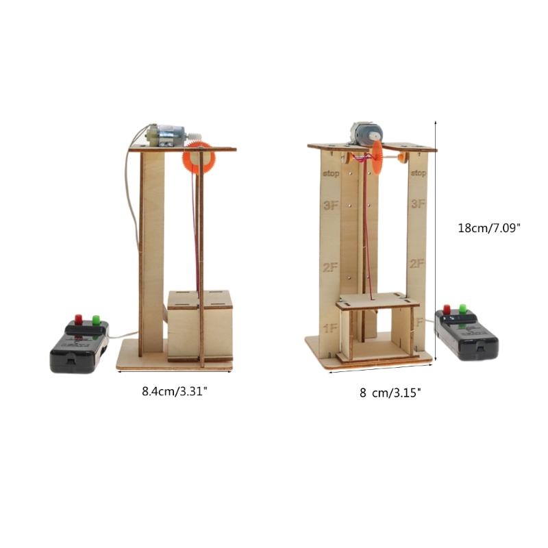 DIY Set Electric Remote Control Lift Elevator Model Kits Foster Kids Imagination STEM Toy for Science School Project