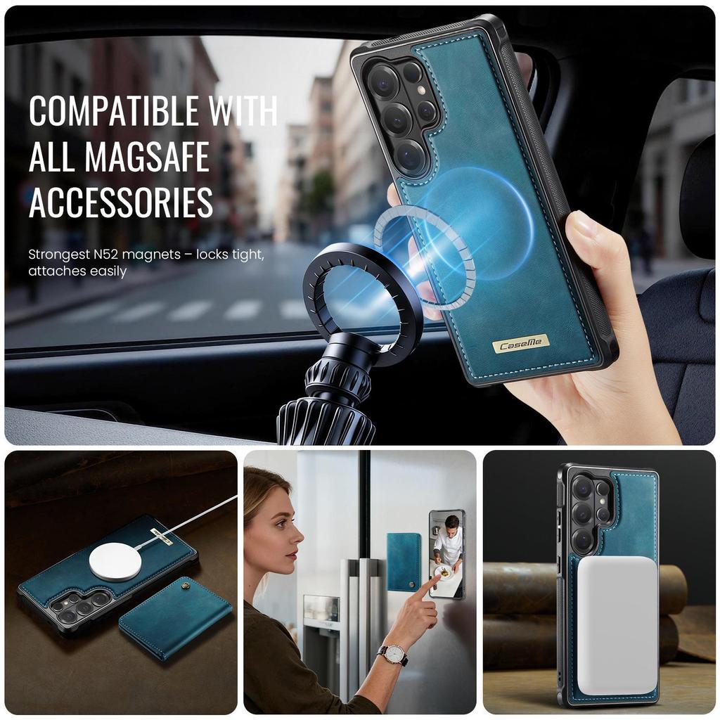 Samsung S26 Ultra Phone Case with Card Holder & Wireless Charging Stand