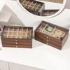 New Walnut Pattern Three-layer Drawer Jewelry Storage Box Ring Earrings Earrings Necklace Bracelet Jewelry Storage Box
