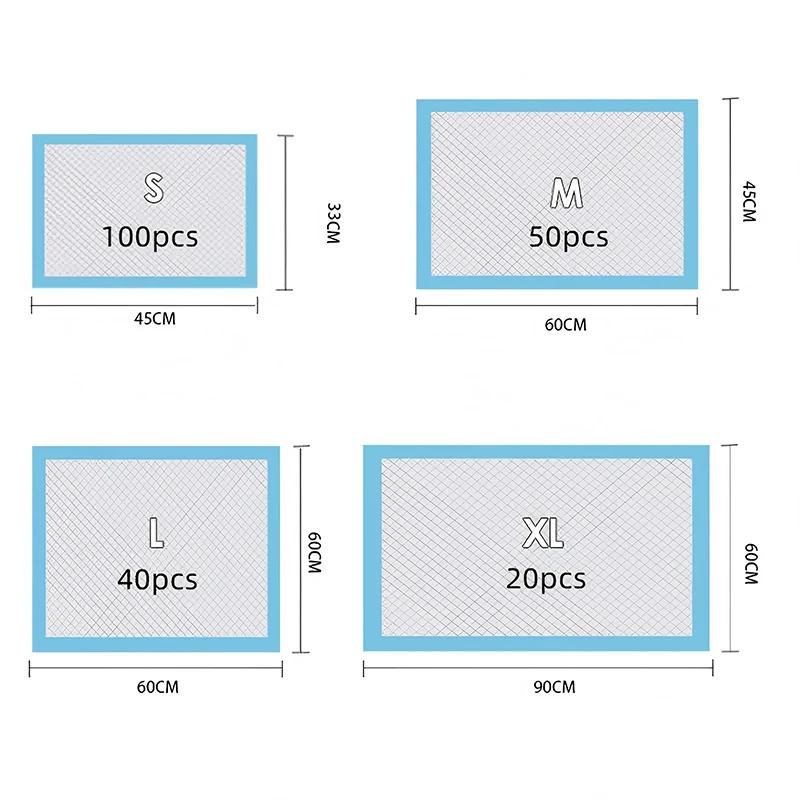 20/40/50/100 ks Absorpční plenky pro psy Jednorázové podložky na čůrání pro štěňata Rychleschnoucí podložka na povrch Čistící polštářek Potřeby pro psy