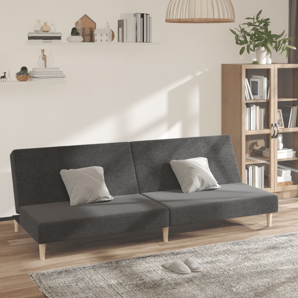 Vidaxl 2-Seater Sofa Bed, Dark Grey, Upholstered In Fabric
