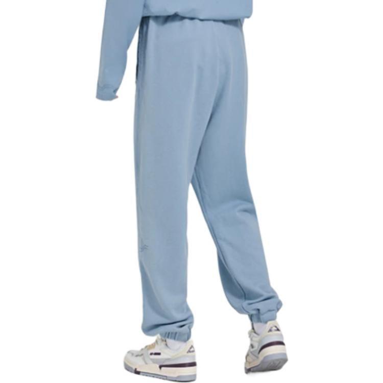 Li Ning Knitted Sweatpants Unisex Bright Blue Moderate Cuffed Pants AKLSC87-5