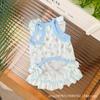 Spring and summer new hollow suspender skirt dog cat clothes pet clothing thin breathable cooling cool clothes sun protection