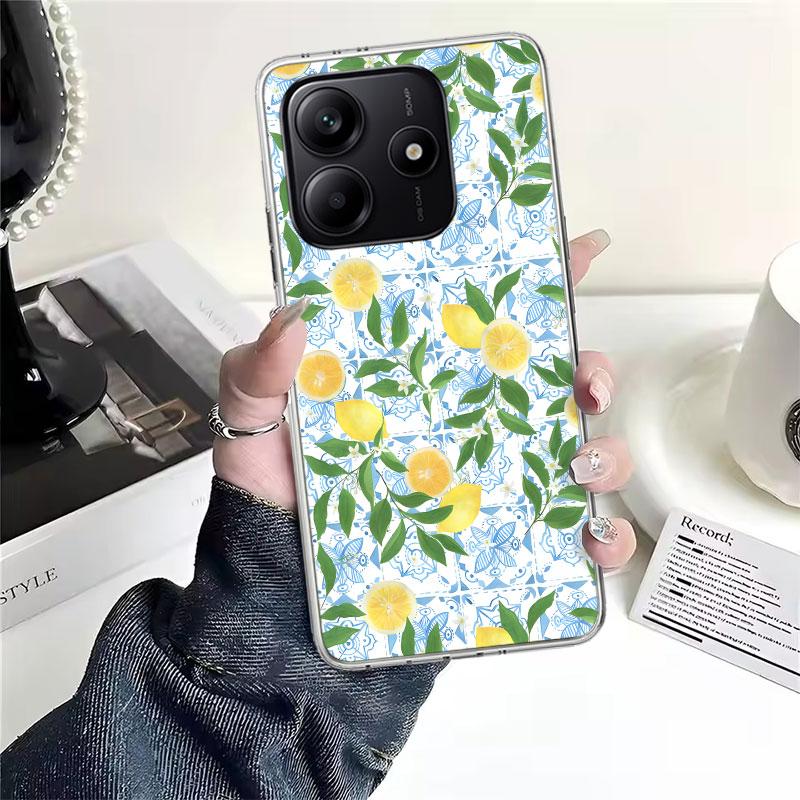 Sommerfrüchte Zitrone Weiche Handyhülle Für Xiaomi Redmi Note 15 14 14S 13 12 Pro Plus 12S 11 11S 11E 10 10S 11T 5G Hüllen Coque Rot