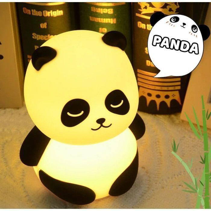 Veilleuse Panda lampe LED en silicone portable lumière multicolore avec télécommande luminosité et couleur réglables Cadeau