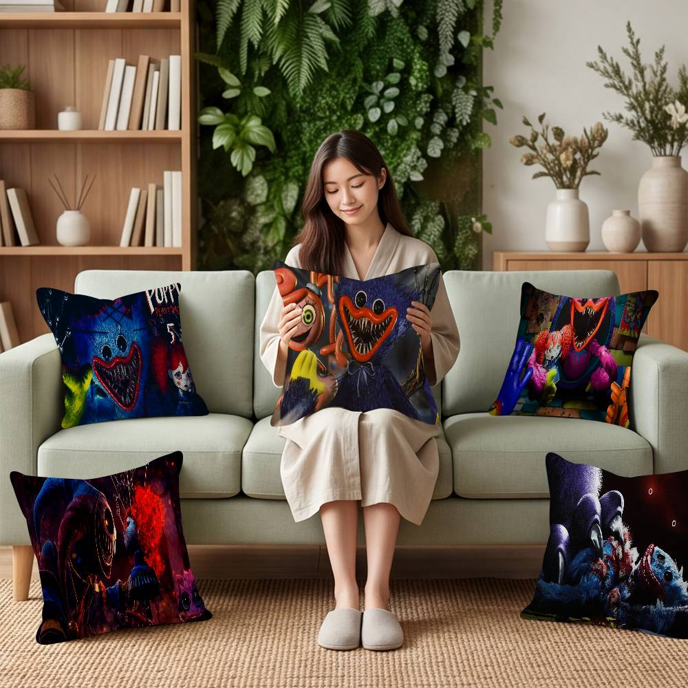Video Game Funny PPoppy Playtimes Decor Room Aesthetics Pillow Case Home Bedroom Sofa Bed Couch Pillow Cover x Fashion
