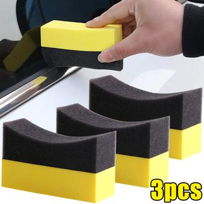 1/3pcs Auto Cleaning Sponge Brush Set for Car Wheel Tire Wash Wipe Water Suction Sponge Pad Wax Polishing Tyre Brushes Tools