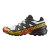 SALOMON Speedcross 6 Chaussures de Randonnée Confortables Antidérapantes Durables Soutenantes Coupe Basse Homme Chaussures de Randonnée Noir Blanc Jaune 417378