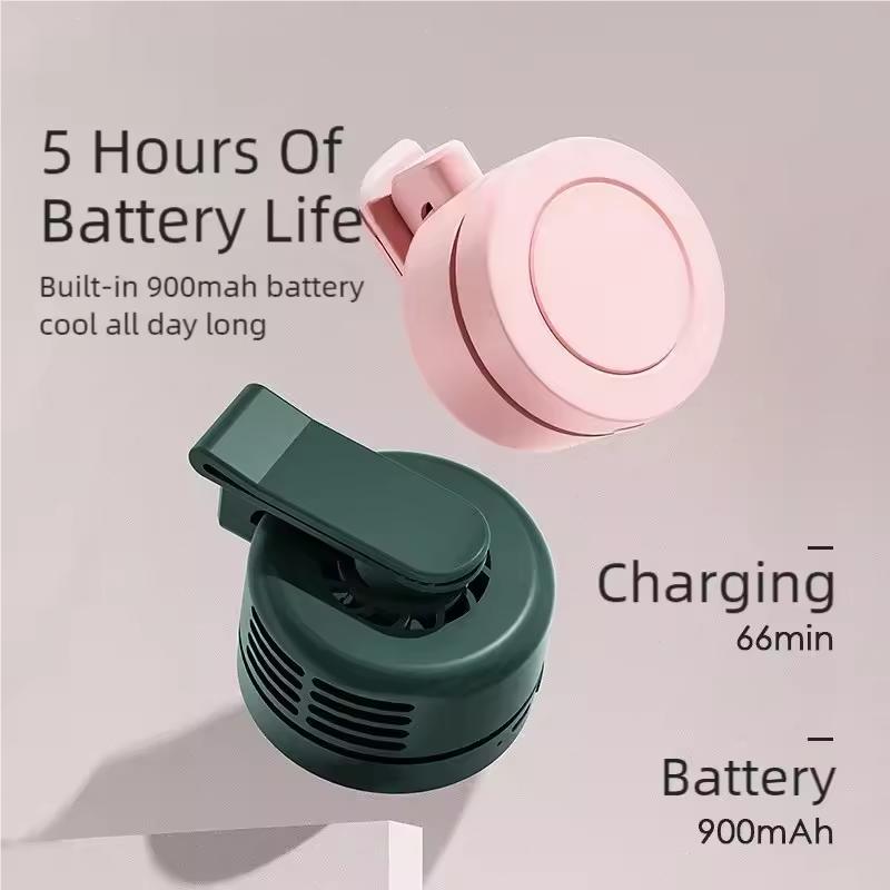 Portable fan mini handheld rechargeable electric bladeless fan clip waist fan for outdoor ventilation desktop small fan