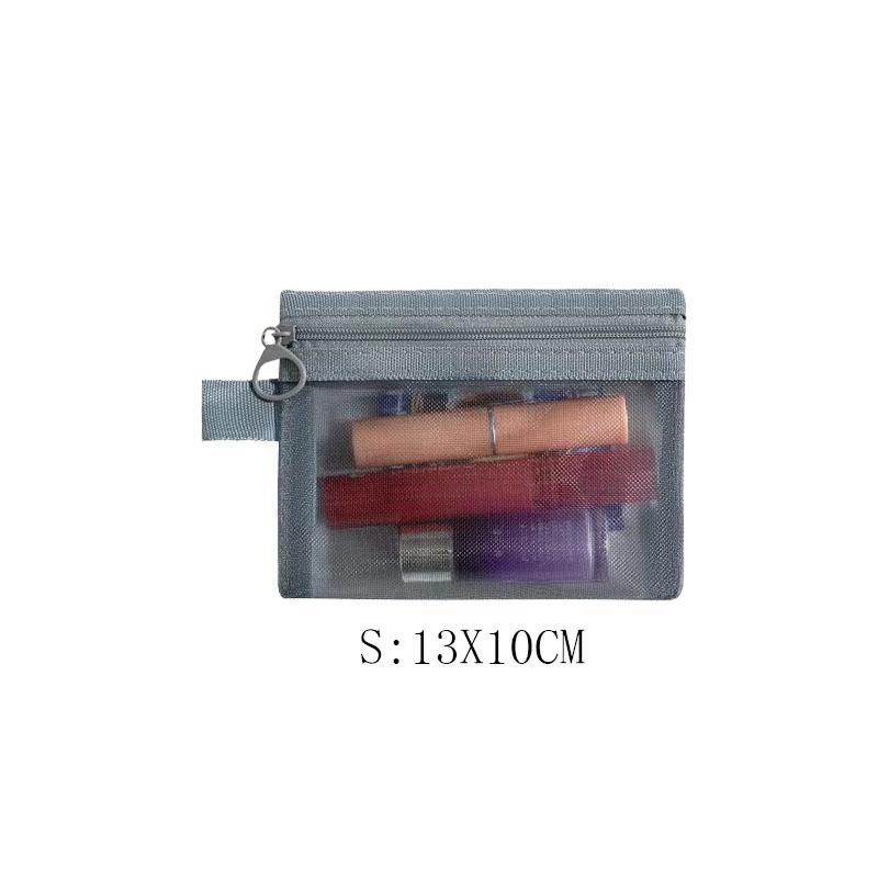 Fashion Small Large Black Organizer Toiletry and Makeup Pouch Transparent Mesh Zipper Cosmetic Bag Women Necessary Organizer