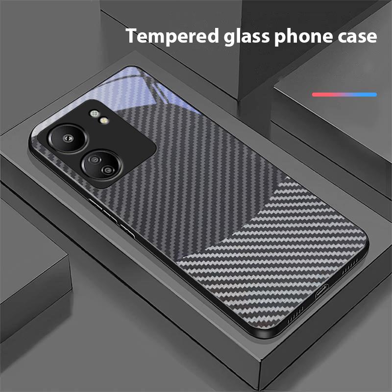 Dwukolorowe Paski Dla Xiaomi Redmi 13C Note13 12 Pro Plus 5G Note 9 13T Pro POCO X6 F5 F6 Czarne Szkło Hartowane Etui na Telefon