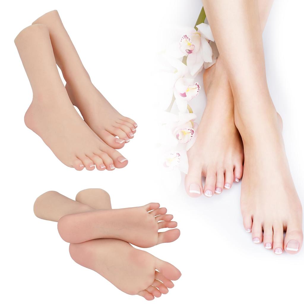 KUMIHO Foot Silicone Short Female Foot Foot Foot Foot DIY Nail Drawing Jewelry Nail Left Ivory White Model, Foot, Model, Mannequin, Torso,