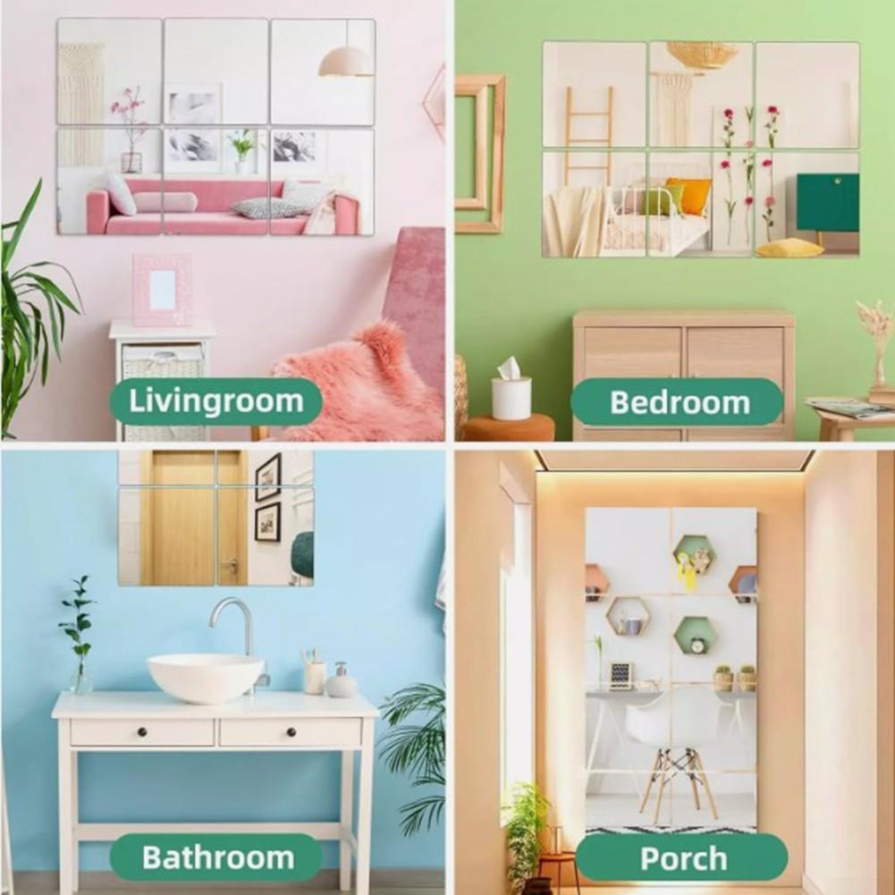Home Room Decor Specchio da parete in plastica flessibile