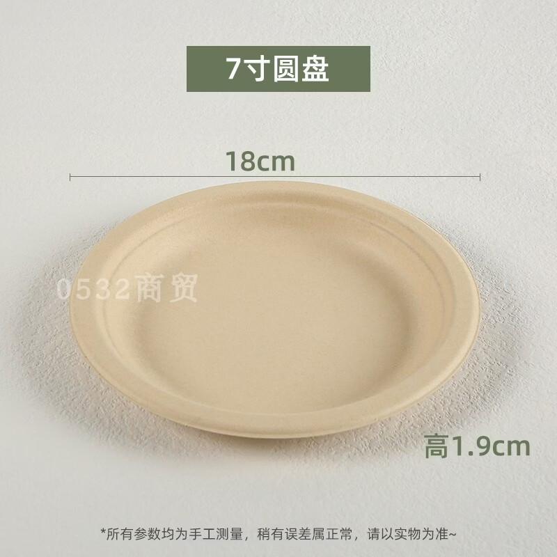 Hanyou 7-inch Round Disposable Sugarcane Pulp Plates