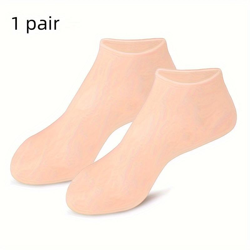 1 пара силиконовых увлажняющих носков для ног для ухода за сухими и потрескавшимися ногами и педикюра телесный
