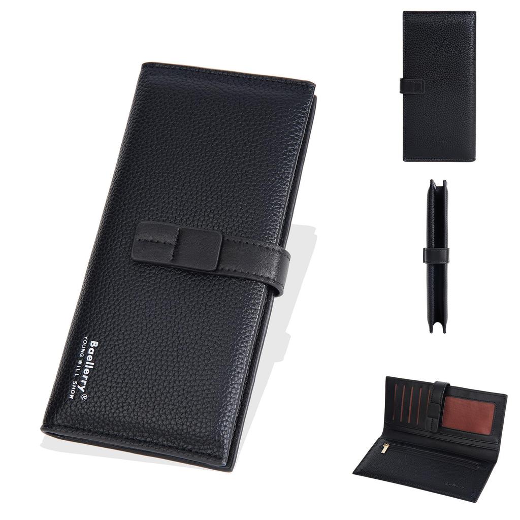 New Women's Baellerry Lychee Pattern Color Block Wallet & Clutch