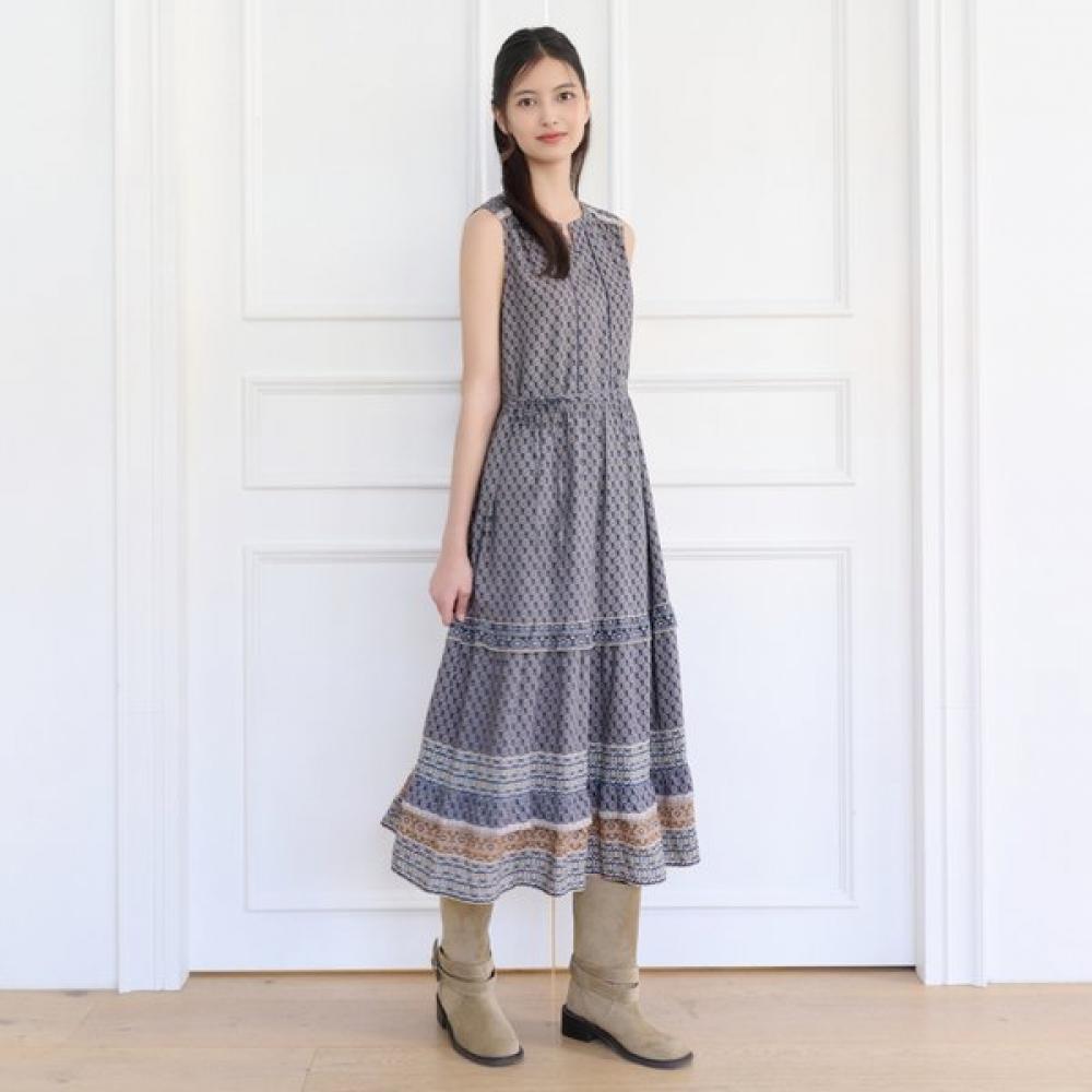 Thursday Island Women S Border Mix SleeveleSS dreSS Navy T264mop213w