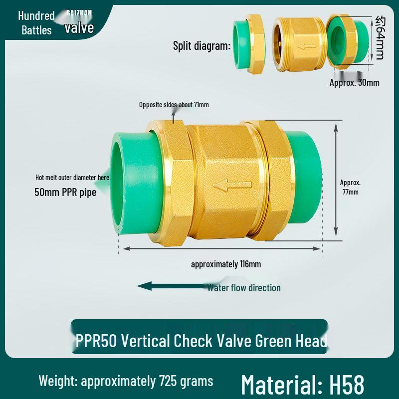 PPR Vertikales Rückschlagventil - 1 Zoll, 32 mm, Verdickte Verschraubung Heißschmelz-Wasserrohr, Einwegventil (Verschiedene Größen)